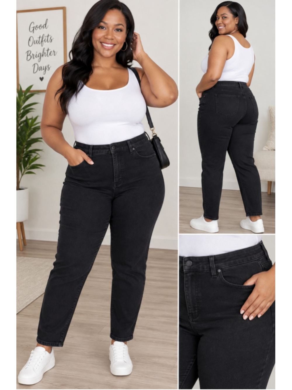 Women's Curve Appeal Essential Skinny Jeans Black Size 16